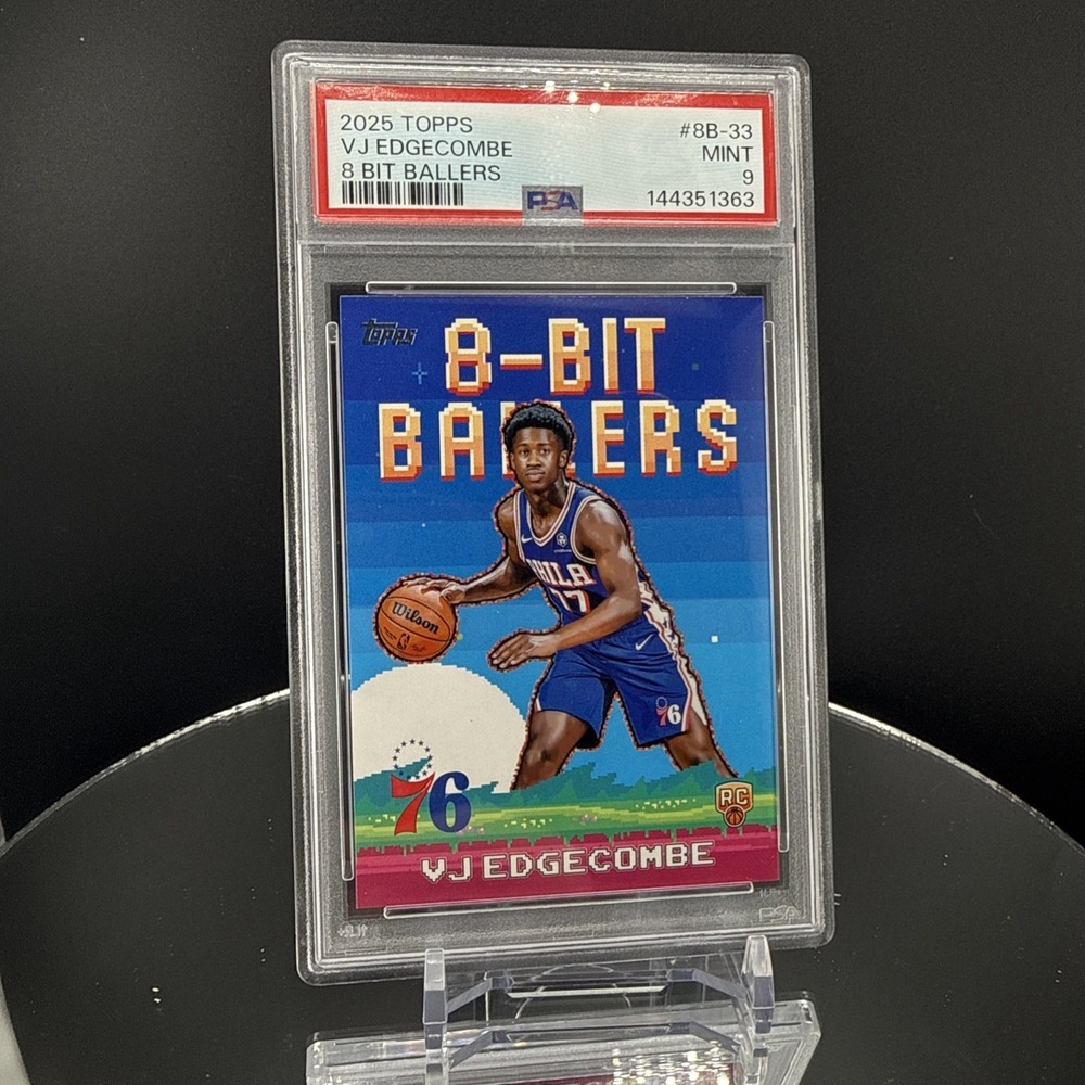 2025-26 TOPPS BASKETBALL 8 BIT BALLERS #8B-33 VJ EDGECOMBE ROOKIE RC PSA 9
